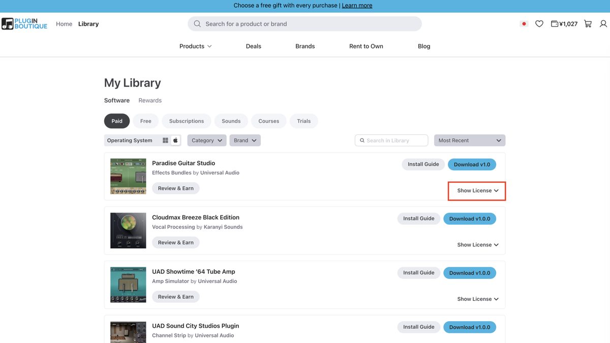 My Libraryページ