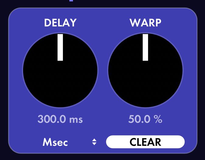 Warpを50%にした状態のノブ