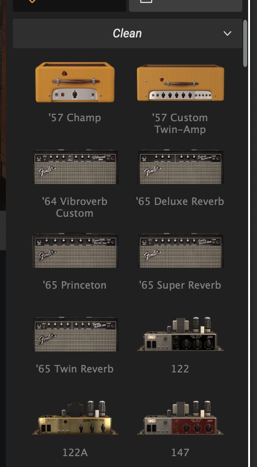 AmpliTube 5 アンプモデル一覧 Cleanカテゴリ