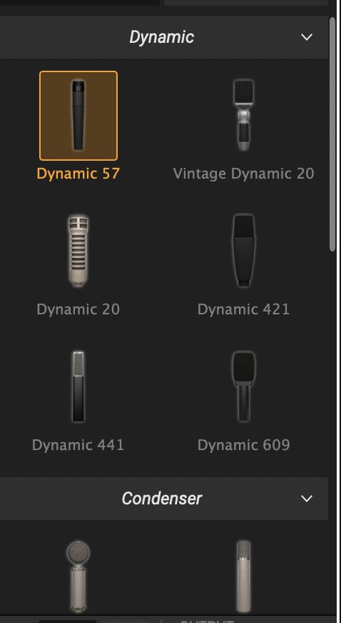 AmpliTube 5 マイクモデル一覧 ダイナミック系