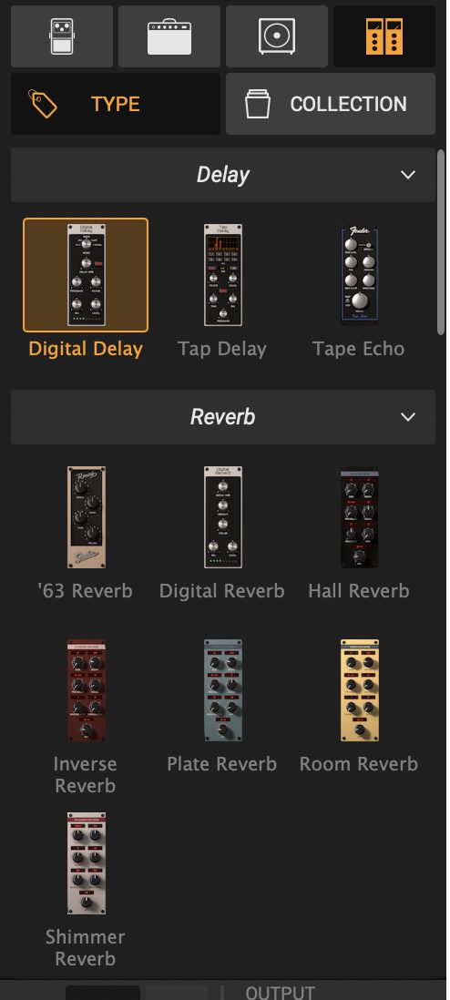 AmpliTube 5 ラック Delay・Reverb一覧