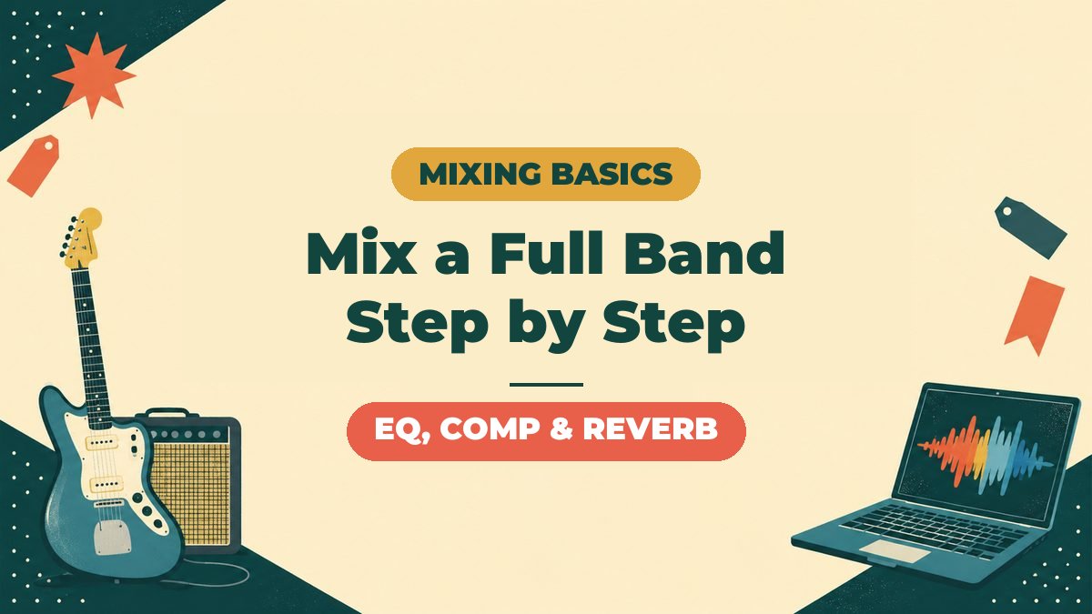 Mixing Basics | Putting Together Two Guitars, Bass, Drums and Vocals